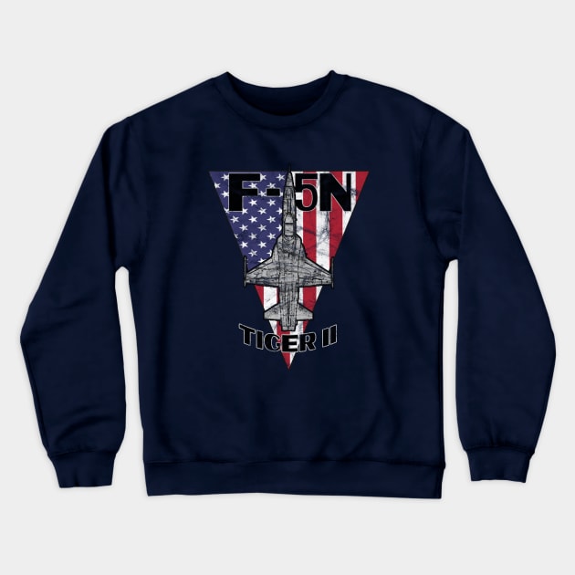 F-5N Aggressor Military Jet Fighter Airplane Vintage Crewneck Sweatshirt by DesignedForFlight